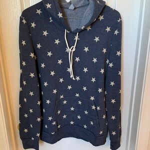 Alternative Apparel Navy Star-Patterned Hoodie